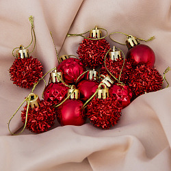 Набор шаров пластик d-2,5 см, 12 шт "Аррива" красный 3562589