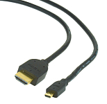 Кабель HDMI <--> microHDMI  1.8м GEMBIRD CC-HDMID-6, ver.1.3 черный, пакет