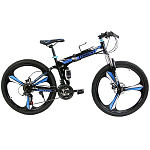 Велосипед TORRENT Firefox Черный, голубой (рама сталь 16", складной, 21 скорость, колеса 26") (26" / 18")