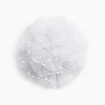 Бант для волос на резинке школьный, белый, 10 см, Кошечка Мари