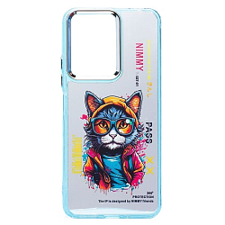Задняя накладка PC092 для Xiaomi Redmi 13C 5G/Poco M6 5G (кот) (transparent)