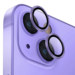 Противоударное стекло для камеры для iPhone 15/15 Plus фиолетовый