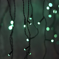 Гирлянда "Бахрома", 3 х 0.5 м, свечение зелёное, 8 режимов