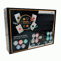 Фабрика Покера: Набор из 200 фишек для покера с номиналом, арт. CPPS200