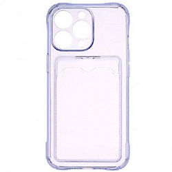 Задняя накладка ZIBELINO Silicone Card Holder Case для iPhone 13 Pro (сиреневый) защита камеры