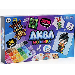 Аквамозаика «Сделай брелок», 2 основы, 24 трафарета, 2400 шариков 10326542