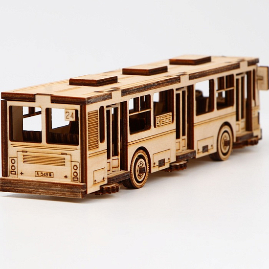 Конструктор деревянный «Автобус», 75 деталей 6978679