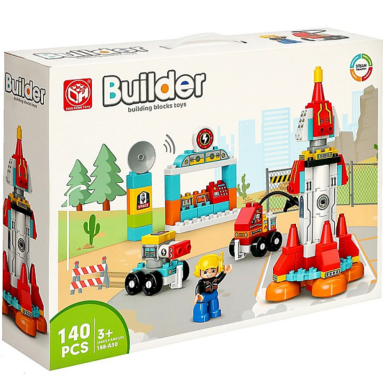 Конструктор KIDS HOME TOYS Космическая ракета, 140 деталей