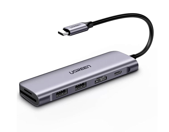 USB Type-C Хаб Ugreen (2xUSB3.0-A/  HDMI/ TF/ SD/ PD Power Supply)