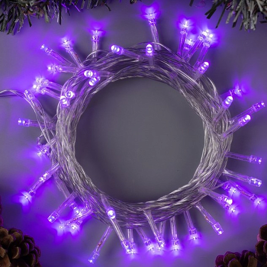 Гирлянда "Нить" 5 м, свечение фиолетовое, 8 режимов