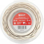 Термоусаживаемая трубка ТУТ нг 8/4 белая ролик 2 м EKF