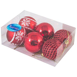 Набор шаров 6 см, 6 шт, красный SYCB17-013 арт.003422