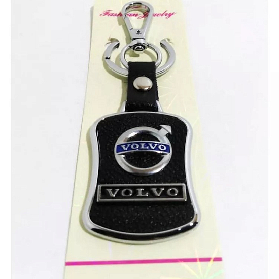 Брелок с карабином VOLVO хром-металл на коже