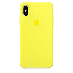 Задняя накладка Silicone CASE для iPhone XS Max желтая (не оригинал)