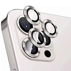 Защитные линзы на камеру для iPhone 14 Pro Max серебро