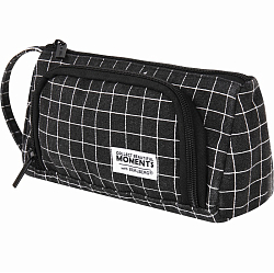 Пенал-косметичка BRAUBERG Checkered black с ручкой  22x10х8см 271559