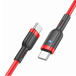 Кабель Type-C <--> Type-C  1.2м HOCO U117 Grand, красный, PD 60Вт