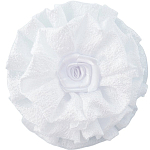 Резинка для волос бант "Школьница" волнушка роза, d-11 см, белый 7915739