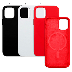 Силиконовый чехол SILICONE CASE MagSafe iPhone 12/12 Pro (без логотипа/закрытый низ)