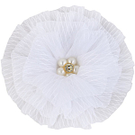 Бант для волос на резинке школьный, белый, 11 см, Принцессы