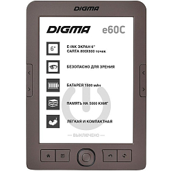 Электронная книга DIGMA E60C 6" коричневая