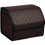 Органайзер автомобильный FOR CARS 3D 50*30*30 черный/красная нить/черный кант, экокожа, 2-й ромб