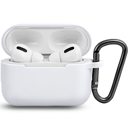 Силиконовый чехол ISA для AirPods Pro Hang Silicon Сase с карабином White