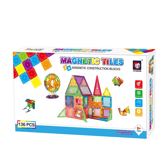 Магнитный конструктор 136 деталей