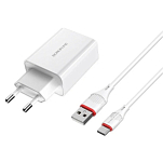 Сетевое ЗУ 1USB 3A BOROFONE BA21A Type-C белый