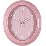 Часы настенные РУБИН "Легкость" овал 22,5х26,5см, корпус розовый (2623-011)