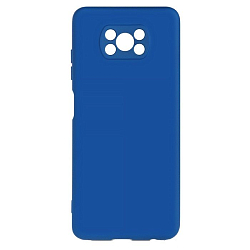 Силиконовый чехол DF для Xiaomi Poco X3 DF poOriginal-02 (blue) с микрофиброй
