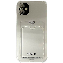 Задняя накладка NONAME для Apple iPhone 11, с карманом для карт, прозрачная