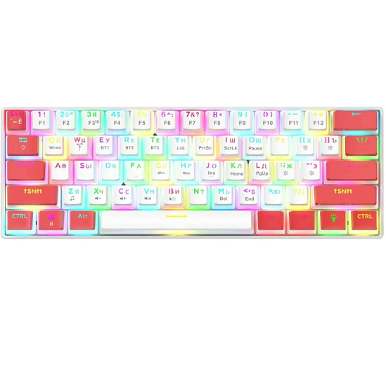 Клавиатура JETACCESS PANTEON T2 PRO RS  White-Red (76)