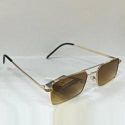 Солнцезащитные очки с золотой оправой коричневые