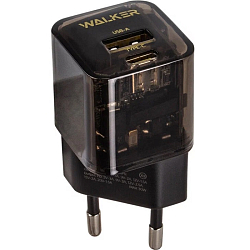 Сетевое ЗУ 1USB/1Type-C 3A WALKER WH-61 GaN, Lightning, черное