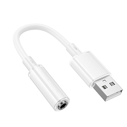 Кабель Jack 3.5 <--> USB  BOROFONE BV22 белый