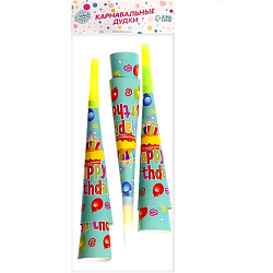 Дудка-гудок «С днём рождения», набор 6 шт. 3911094