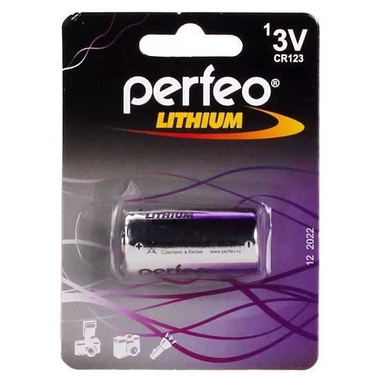 Элемент питания PERFEO CR123 BL-1