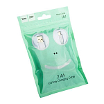 Кабель USB <--> microUSB  1.0м HOCO Easy X13 белый