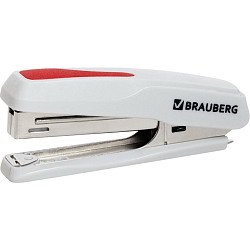 Степлер №10 BRAUBERG "Extra", до 20 листов, антистеплер,серо-красный, 229082