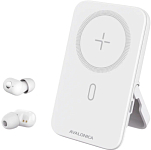 Внешний АКБ Avalonica AVA-PWB-001 white (5000mAh) + наушники TWS, 18 Вт, MagSafe, QC, PD, Type-C