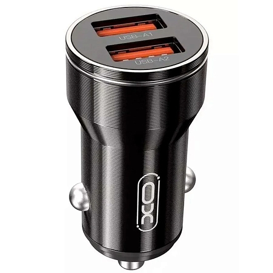 Авто ЗУ 2USB XO CC48, черное, Lightning, 12Вт