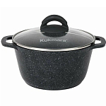 Кастрюля 2,5л KUKMARA линия "Granit" (black) кгч25а, со стеклянной крышкой