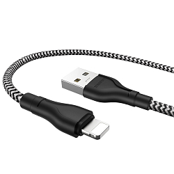 Кабель USB <--> Lightning  1.0м BOROFONE BX39, Beneficial, чёрный,белый