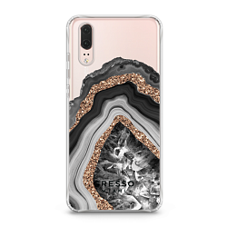 Задняя накладка GRESSO для Huawei P20. Коллекция "Drama Queen". Модель "Black Agate".