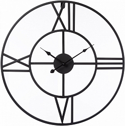 Часы настенные РУБИН "Классика", из металла, d=56 см, открытая стрелка, черный (5602-001)