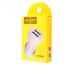 Авто ЗУ 2USB HOCO Z2A белое