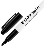 Маркер для магнитных досок черный, тонкий корпус, круглый наконечник, 2,5мм  STAFF арт.151093