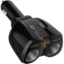 Разветвитель прикуривателя EPLUTUS FC-223 (2выхода USB +Tyre-C) (4800mAh) чёрный