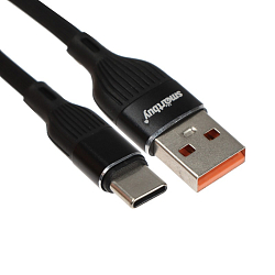 Кабель USB <--> Type-C  1.0м SMARTBUY S72 черный (iK-3112-S72b)